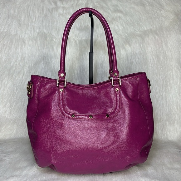 ✨Tory Burch Amanda Leather Tote Bag – Rare Purple – Large Shoulder Tote✨ - Picture 3 of 16